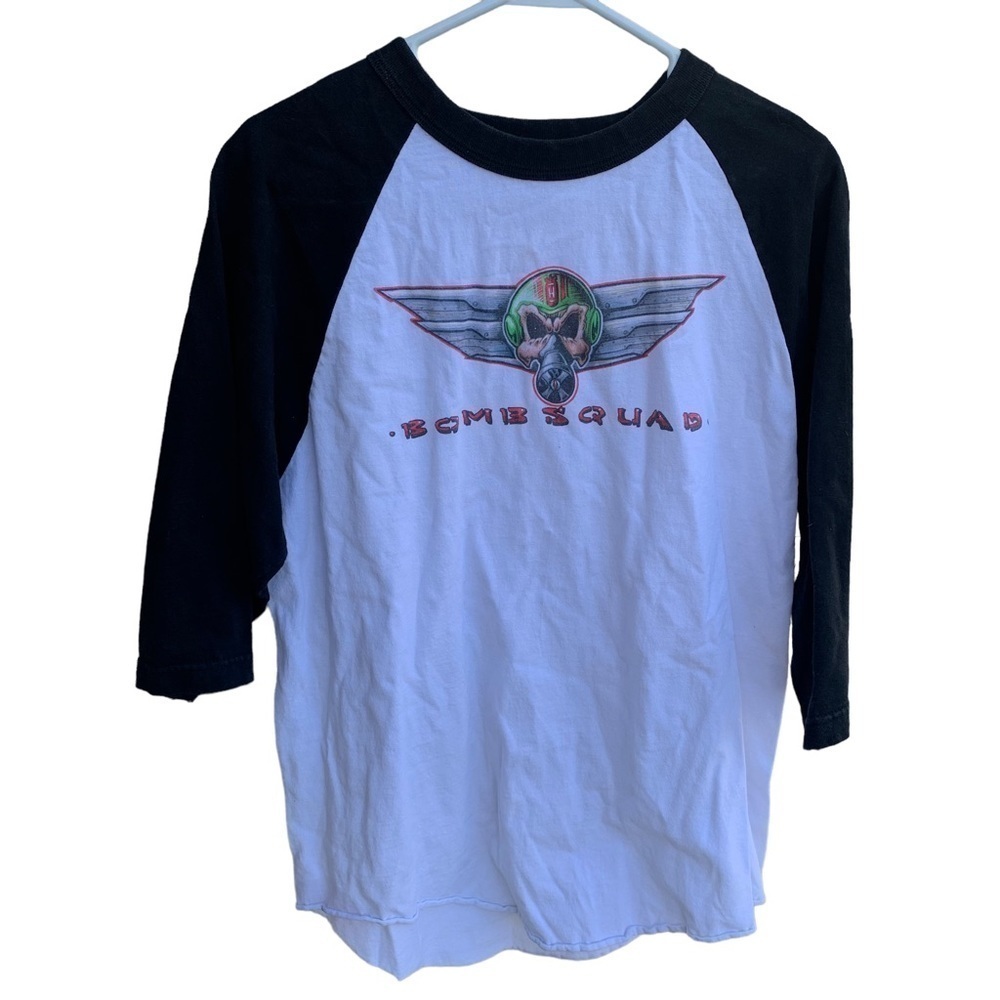 Bomb Squad 3/4 Raglan Tee Shirt Size Large